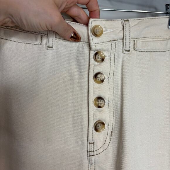 Reformation Lexi High Rise Wide Leg Jeans Ivory - Picture 7 of 12